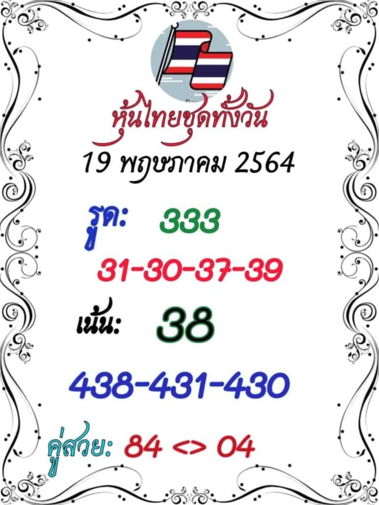 หวยหุ้น 19/5/64 ชุดที่ 1