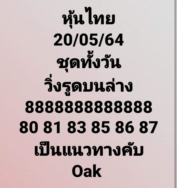 หวยหุ้น 20/5/64 ชุดที่ 11