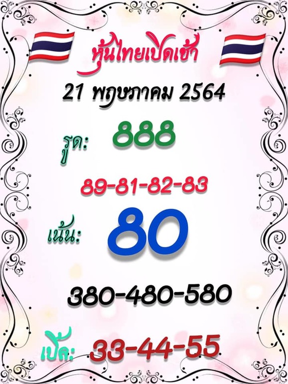 หวยหุ้น 21/5/64 ชุดที่ 2