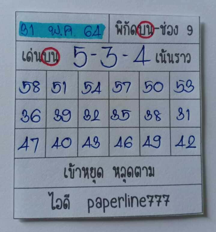 หวยหุ้น 31/5/64 ชุดที่ 9