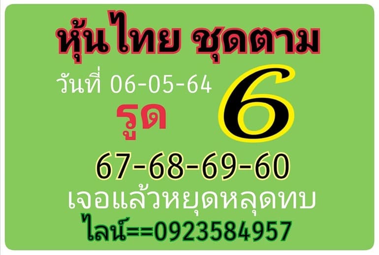 หวยหุ้น 6/5/64 ชุดที่ 8