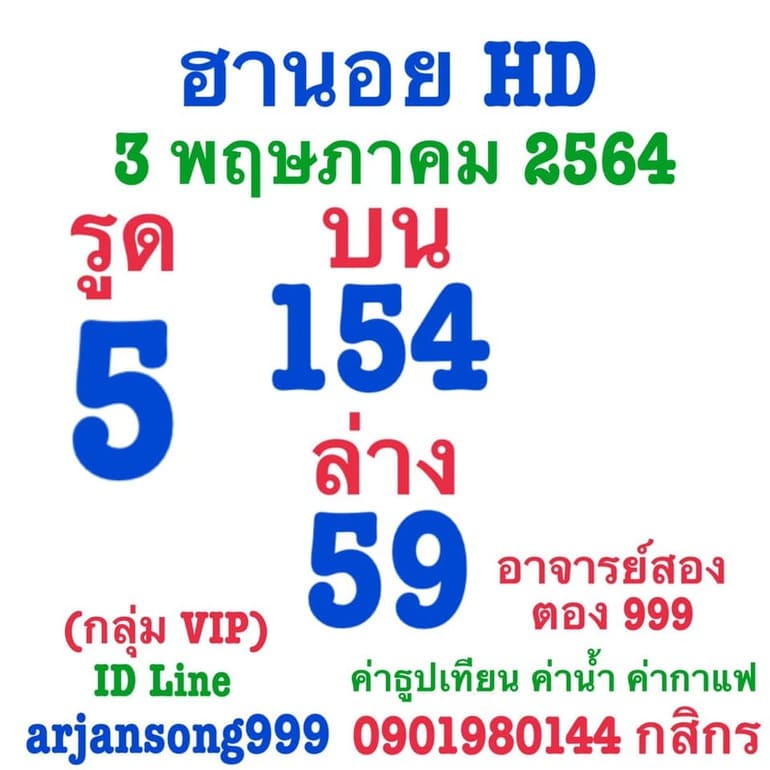 หวยฮานอย 3/5/64 ชุดที่ 7