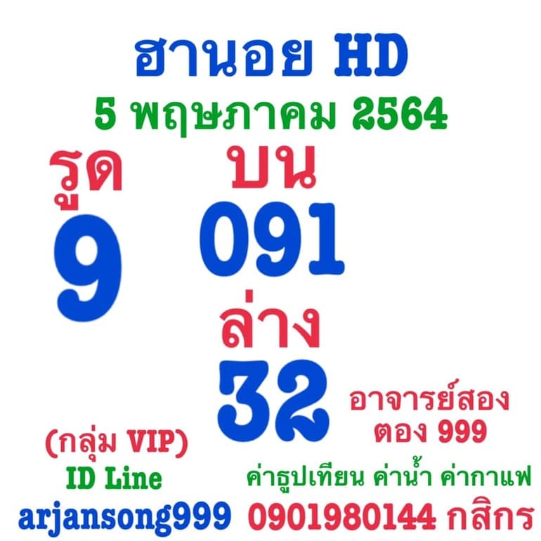 หวยฮานอย 5/5/64 ชุดที่ 3