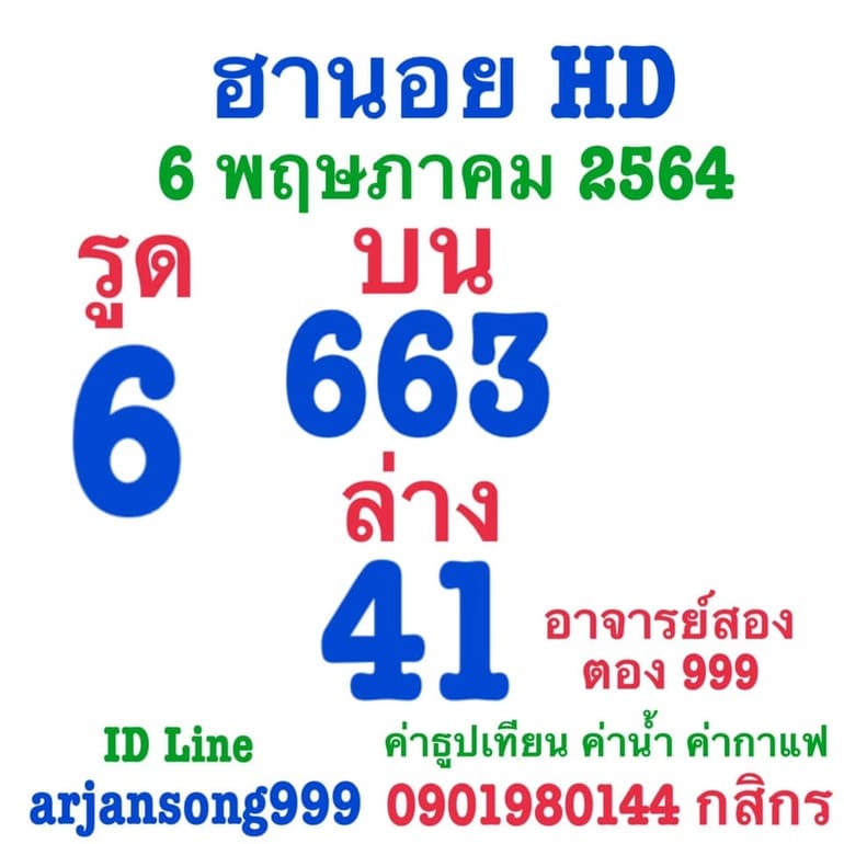 หวยฮานอย 6/5/64 ชุดที่ 3