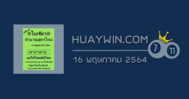 หวยใบเขียว 16/5/64