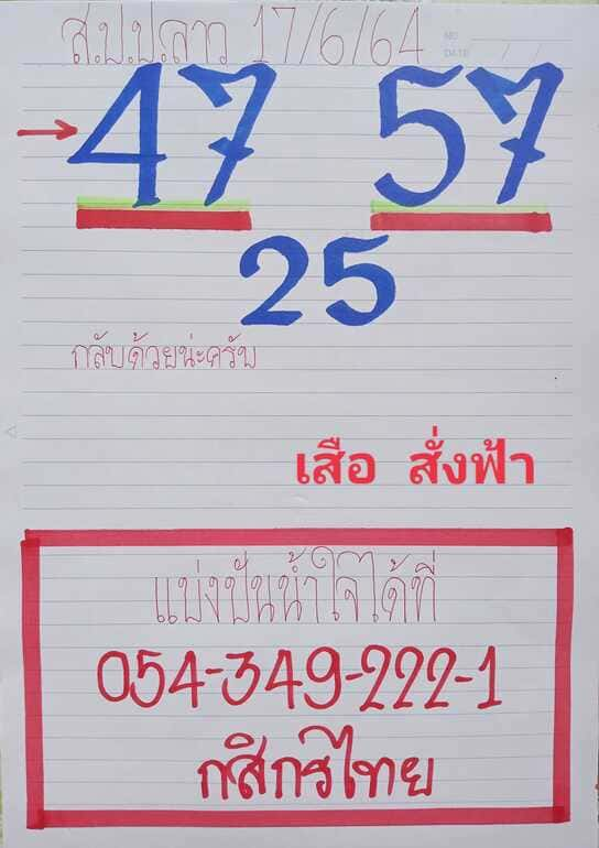 หวยลาว 17/6/64 ชุดที่ 1