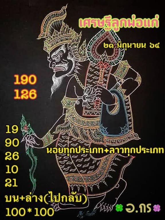 หวยลาว 21/6/64 ชุดที่ 1