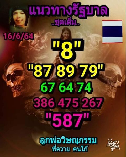 หวยลูกพ่อวิษณุกรรม 16/6/64