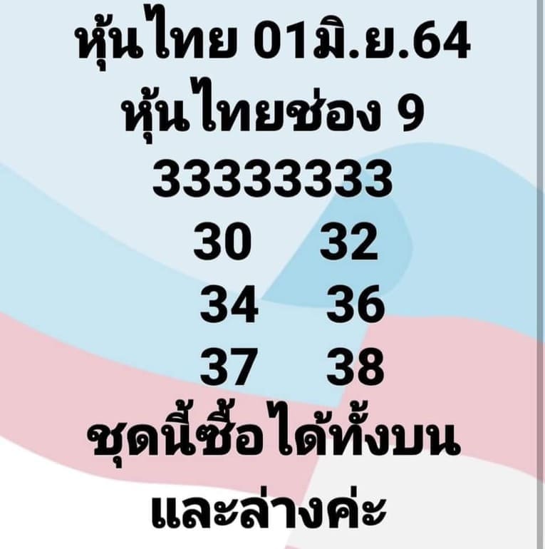 หวยหุ้น 1/6/64 ชุดที่ 2