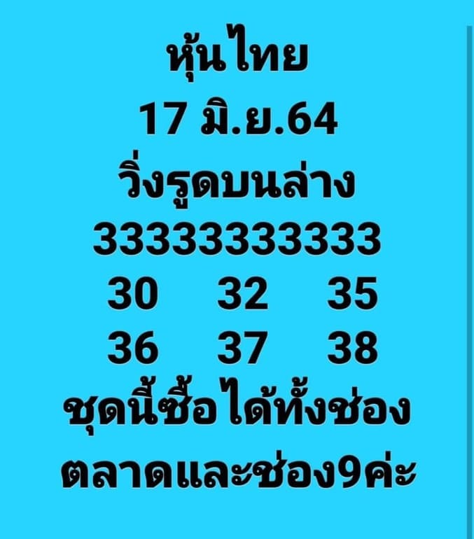 หวยหุ้น 17/6/64 ชุดที่ 8