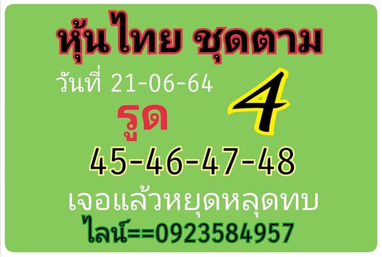 หวยหุ้น 21/6/64 ชุดที่ 7