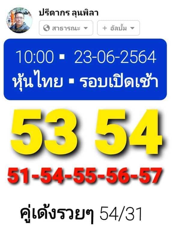 หวยหุ้น 23/6/64 ชุดที่ 9