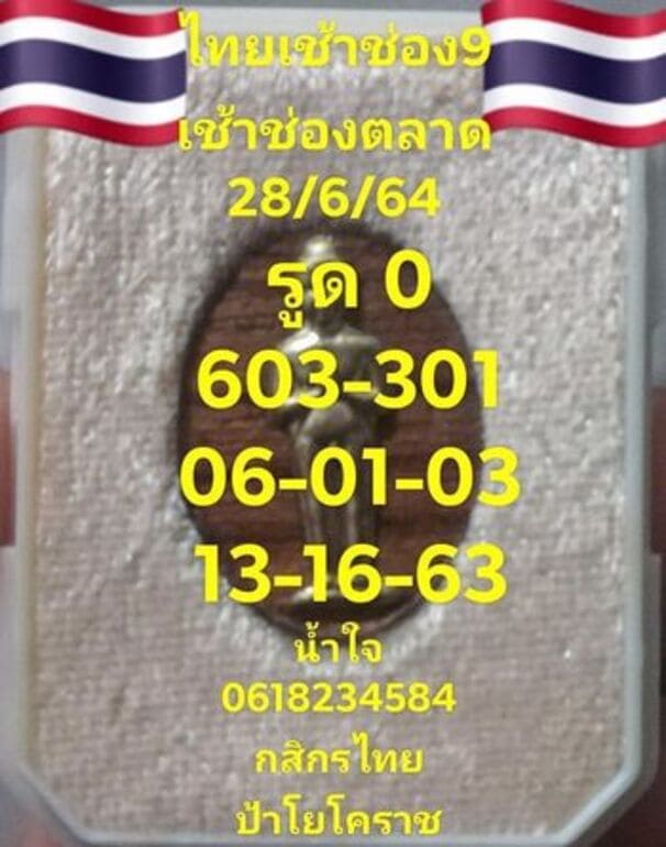 หวยหุ้น 28/6/64 ชุดที่ 1