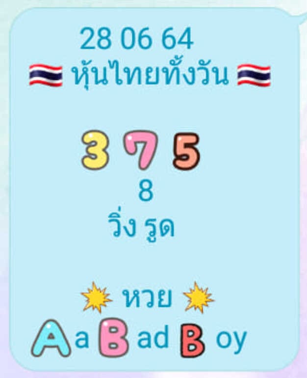 หวยหุ้น 28/6/64 ชุดที่ 2