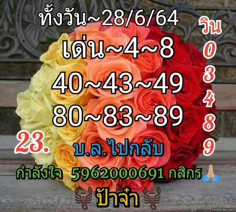 หวยหุ้น 28/6/64 ชุดที่ 9