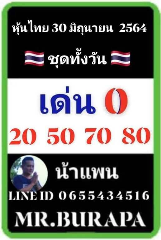 หวยหุ้น 30/6/64 ชุดที่ 2