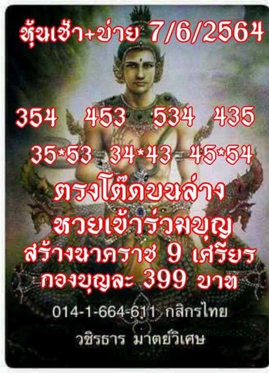 หวยหุ้น 7/6/64 ชุดที่ 2