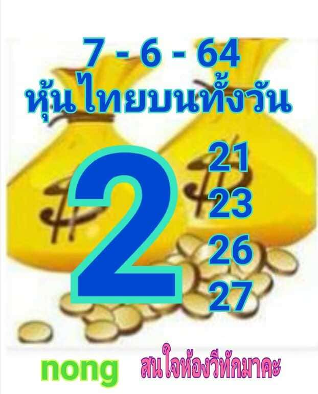 หวยหุ้น 7/6/64 ชุดที่ 9