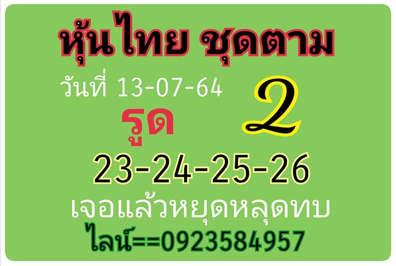 หวยหุ้น 13/7/64 ชุดที่ 10