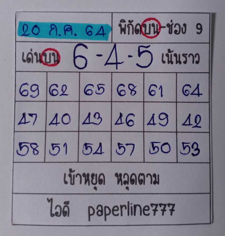 หวยหุ้น 20/7/64 ชุดที่ 7