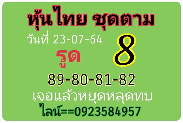 หวยหุ้น 23/7/64 ชุดที่ 9