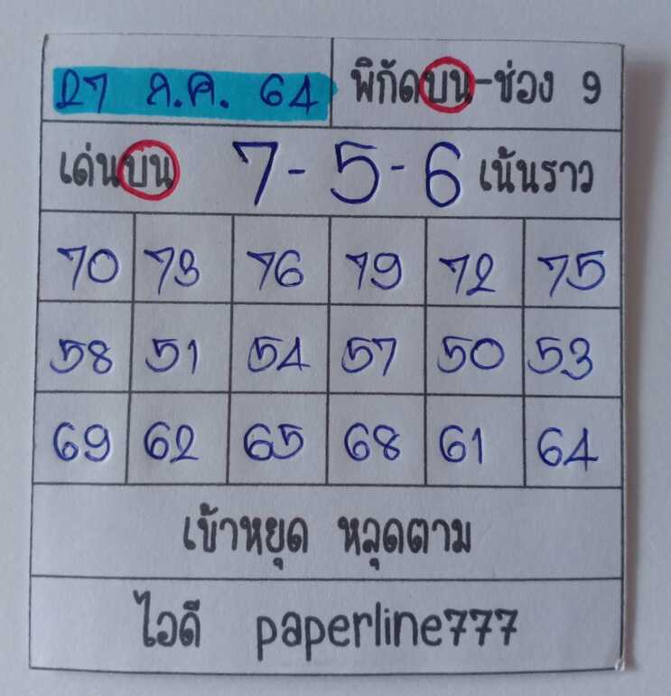 หวยหุ้น 27/7/64 ชุดที่ 7