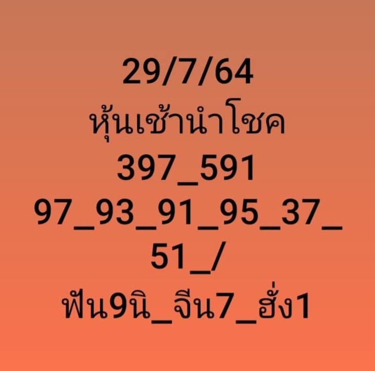 หวยหุ้น 29/7/64 ชุดที่ 8