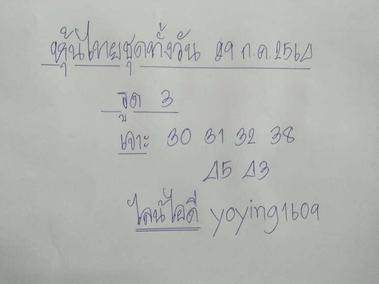 หวยหุ้น 29/7/64 ชุดที่ 9