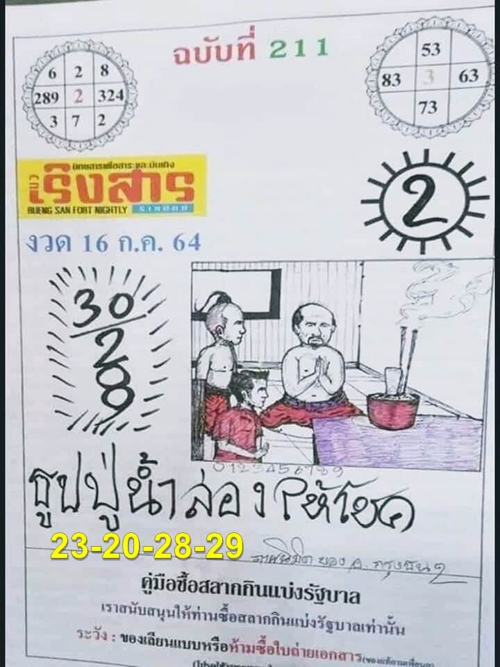 หวยเริงสาร 16/7/64