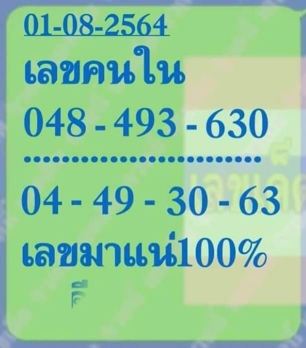 เลขคนใน 1/8/64