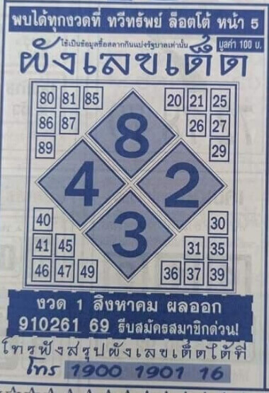 ผังเลขเด็ด 1/9/64