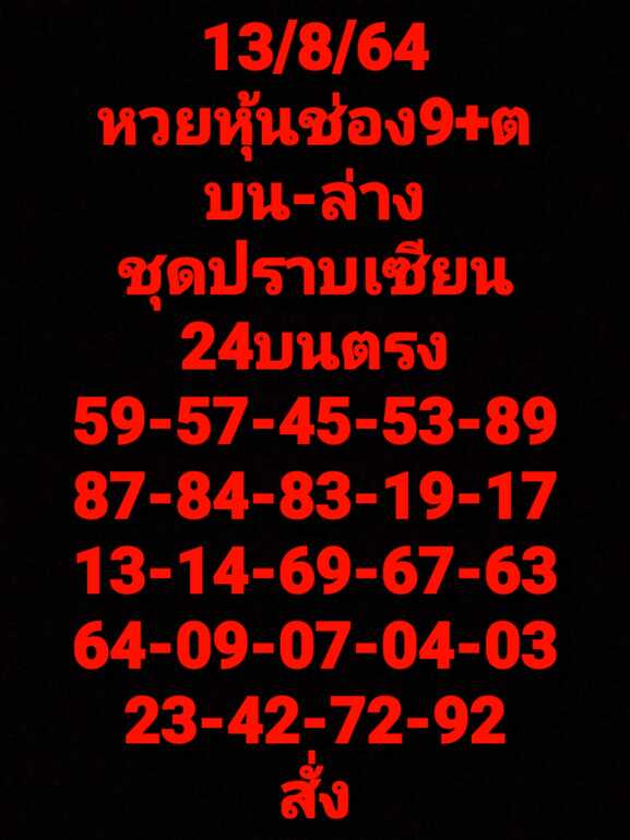 หวยหุ้น 13/8/64 ชุดที่ 5