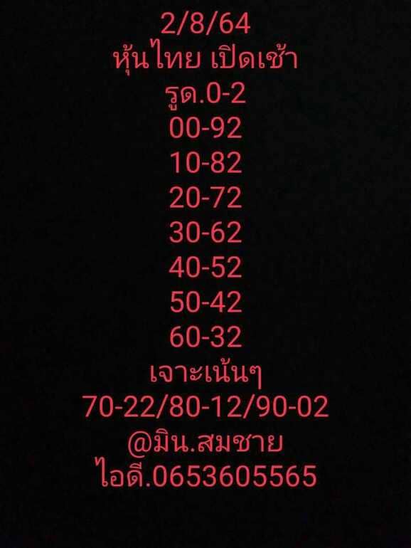 หวยหุ้น 2/8/64 ชุดที่ 3