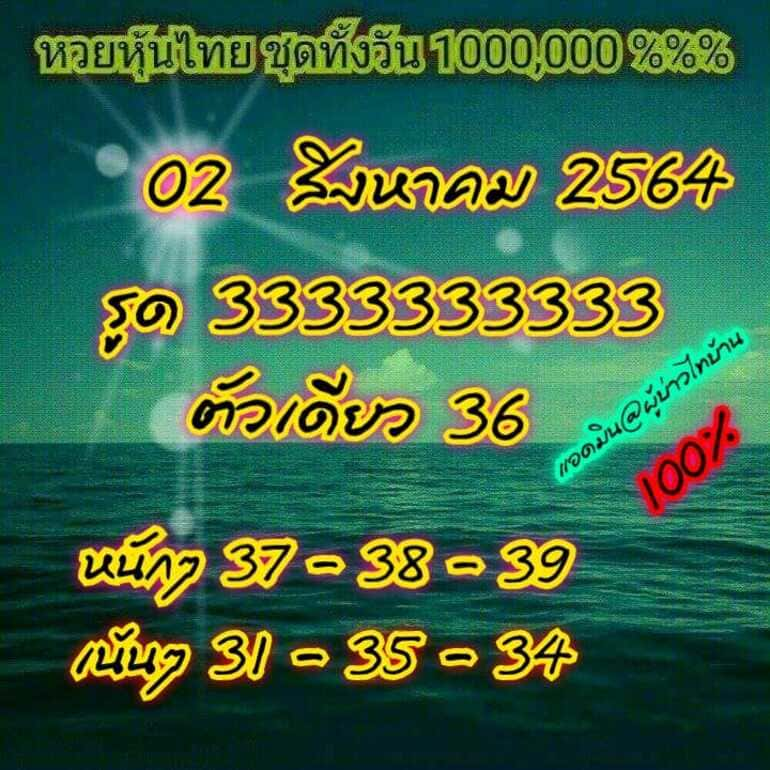 หวยหุ้น 2/8/64 ชุดที่ 7