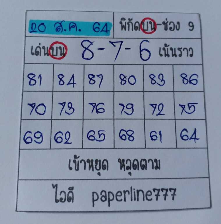 หวยหุ้น 20/8/64 ชุดที่ 11