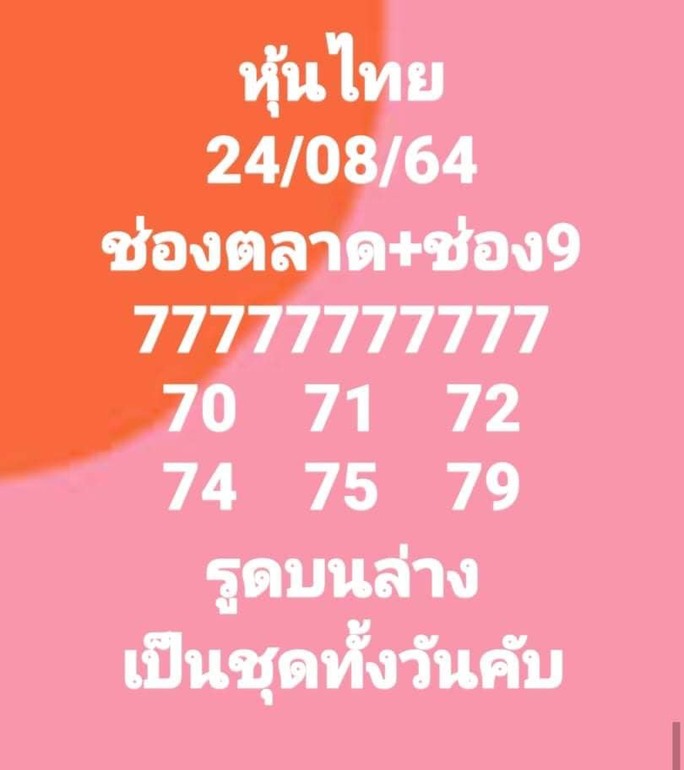 หวยหุ้น 24/8/64 ชุดที่ 11