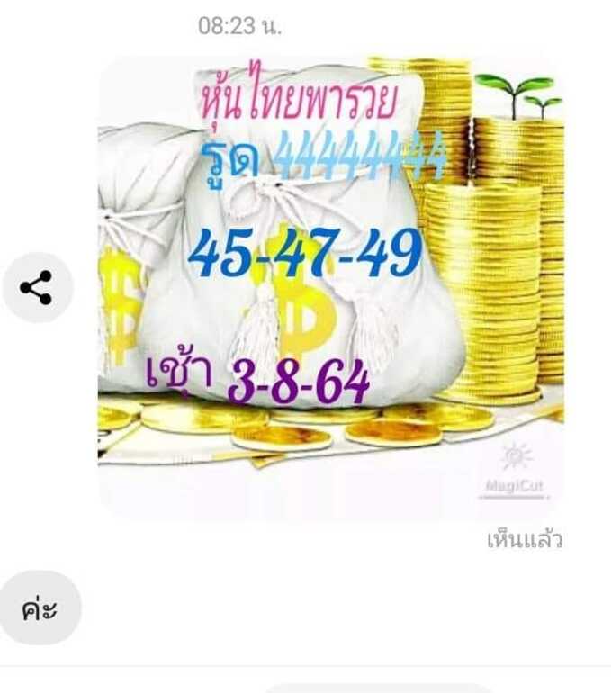 หวยหุ้น 3/8/64 ชุดที่ 6