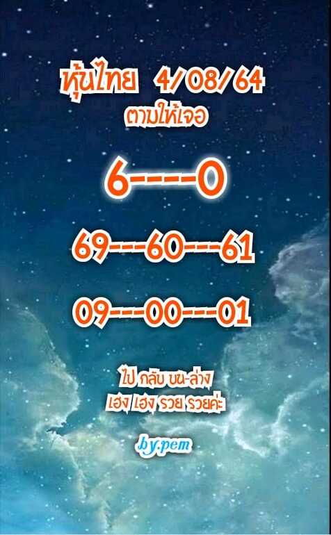หวยหุ้น 4/8/64 ชุดที่ 8