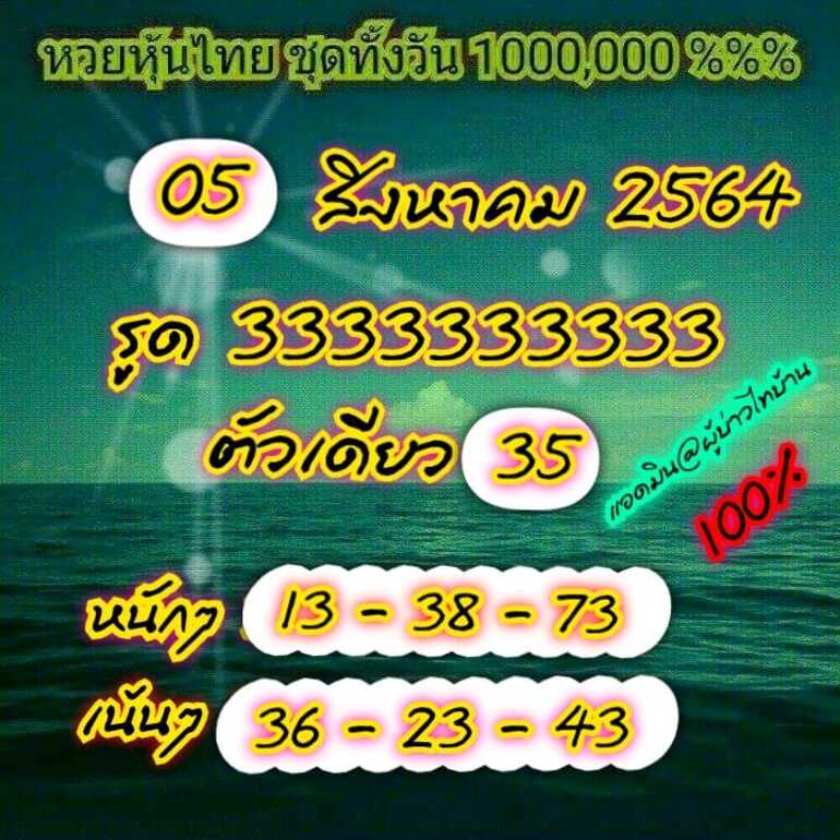 หวยหุ้น 5/8/64 ชุดที่ 8