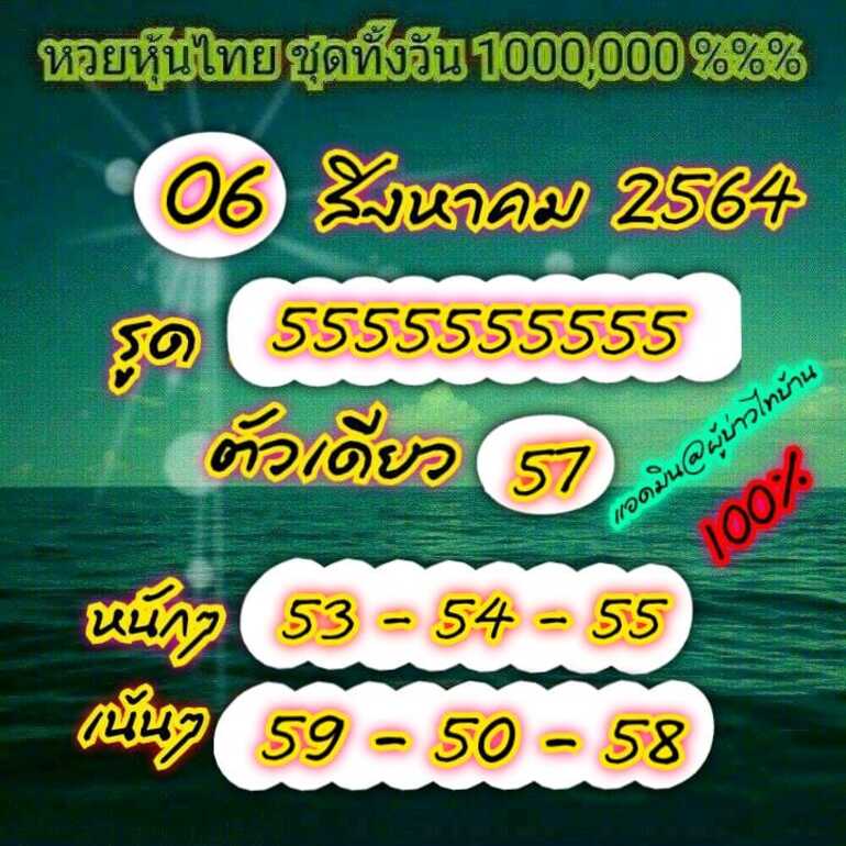 หวยหุ้น 6/8/64 ชุดที่ 1