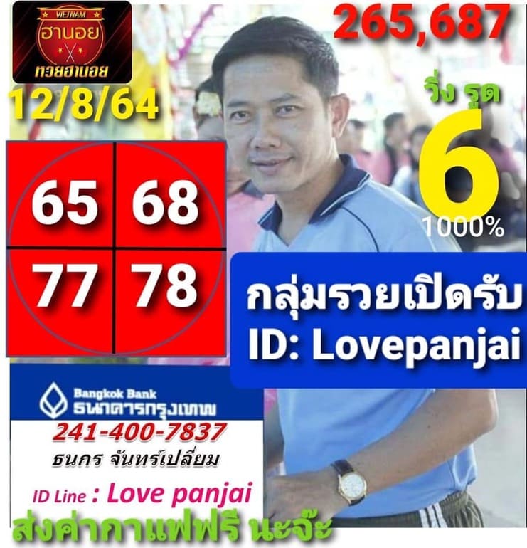 หวยฮานอย 12/8/64 ชุดที่ 3