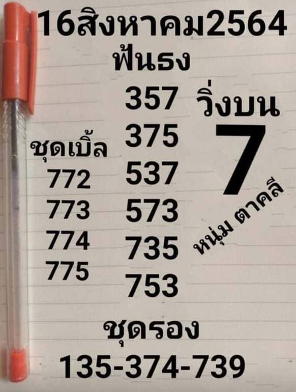 หวยฮานอย 16/8/64 ชุดที่ 9