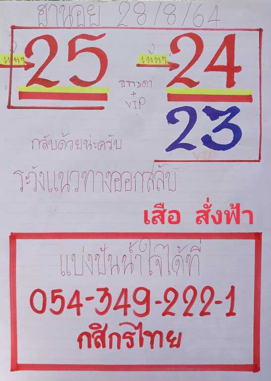 หวยฮานอย 28/8/64 ชุดที่ 10