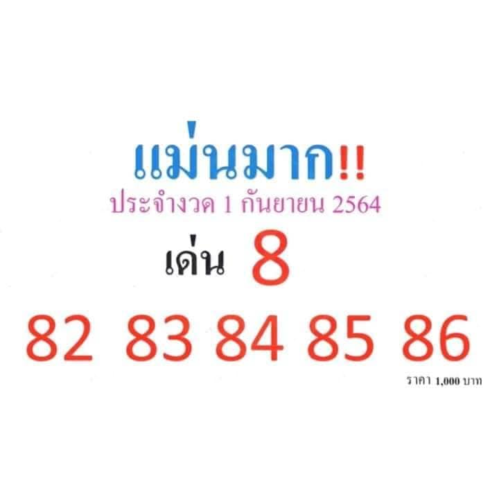 หวยแม่นมาก 1/9/64