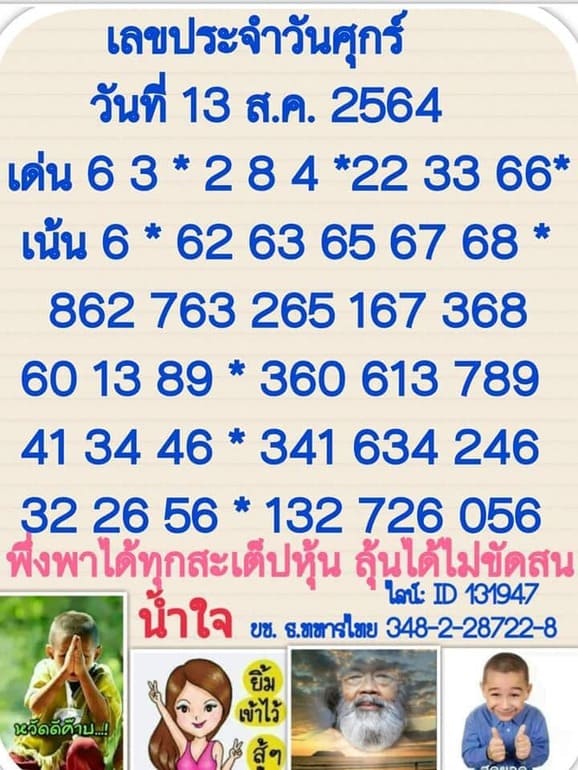 หวยฮานอย 13/8/64 ชุดที่ 8