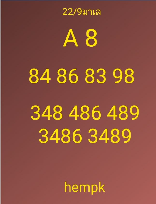 วยมาเลย์วันนี้ 22/9/64 ชุดที่ 1