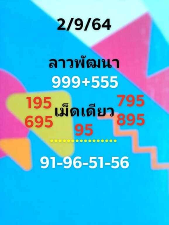 หวยลาว 2/9/64 ชุดที่ 1