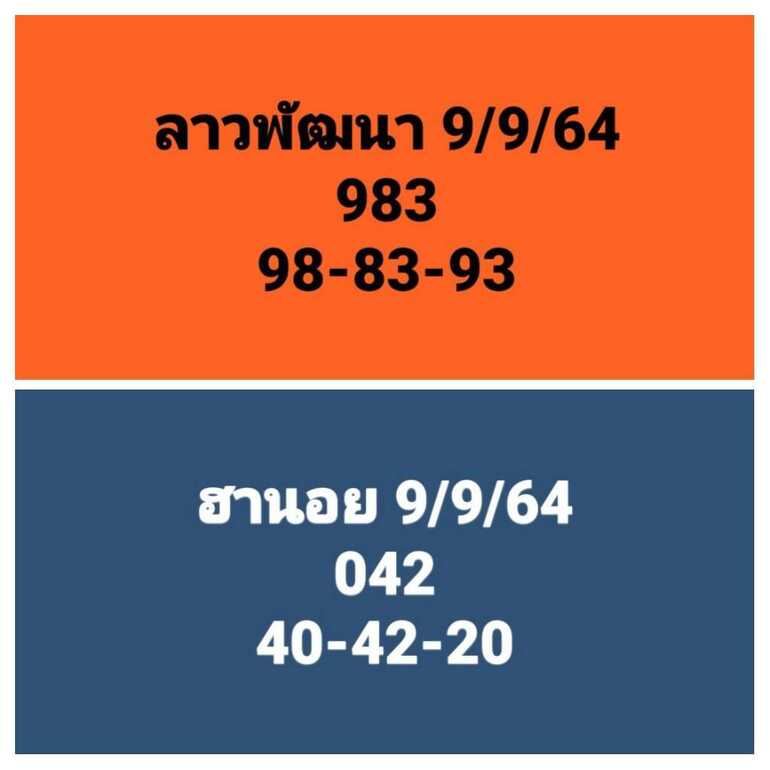 หวยลาว 9/9/64 ชุดที่ 3