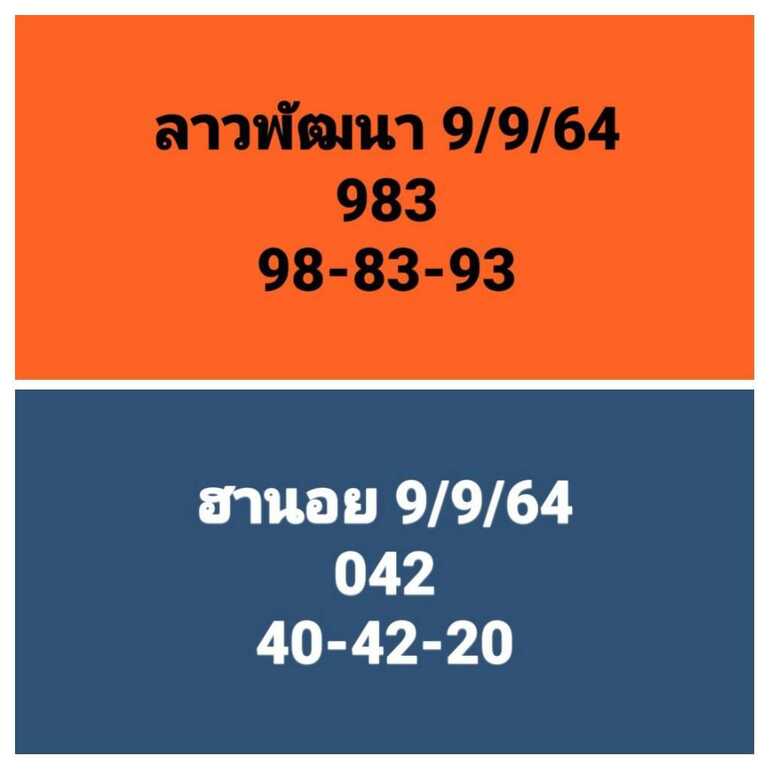 หวยลาว 9/9/64 ชุดที่ 3