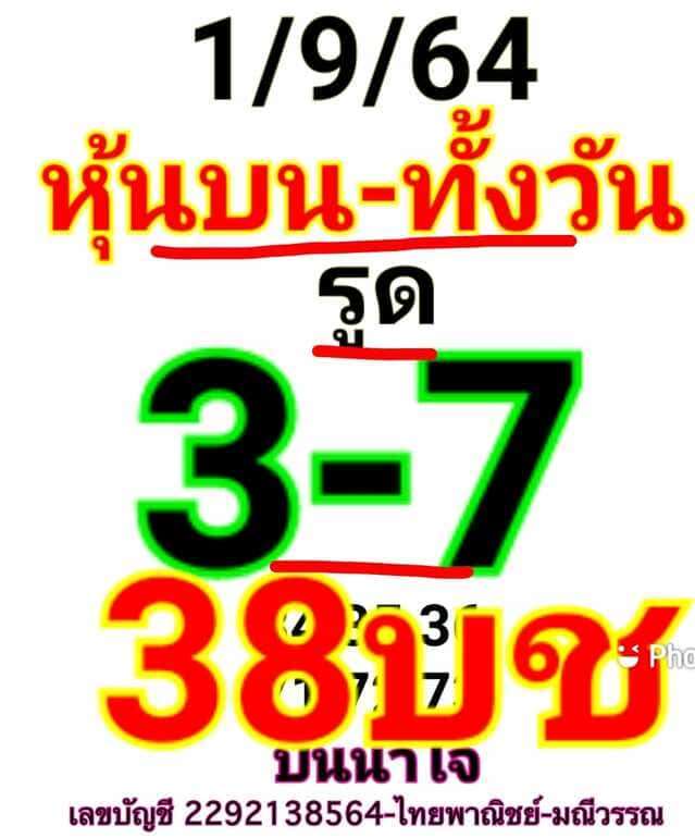 หวยหุ้น 1/9/64 ชุดที่ 1